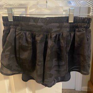 Woman’s Black and grey Camo LuLu shorts- barely worn.